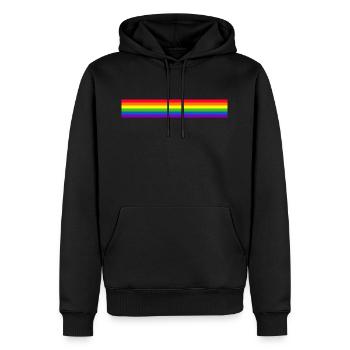 Gay Pride Flagge schmal - Regenbogenflagge - Männer Premium Bio Hoodie - Schwarz - Vorne - Nico (187cm)