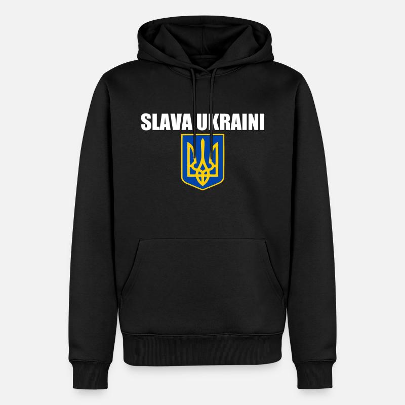 Slava ukraini - Männer Premium Bio Hoodie - Schwarz