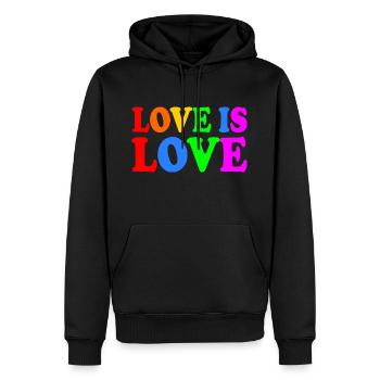 Love is love - Männer Premium Bio Hoodie - Schwarz - Vorne - Nico (187cm)