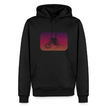 Downhill biken - Männer Premium Bio Hoodie - Schwarz - Vorne - Nico (187cm)