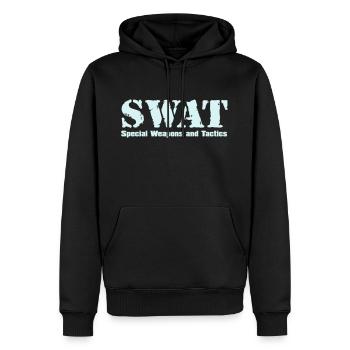 SWAT / S.W.A.T - Männer Premium Bio Hoodie - Schwarz - Vorne - Nico (187cm)