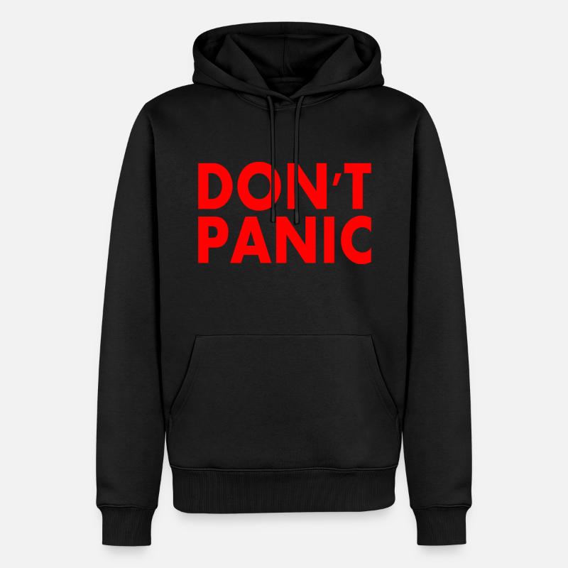 don't panic - Sweat à capuche Premium bio Homme - noir
