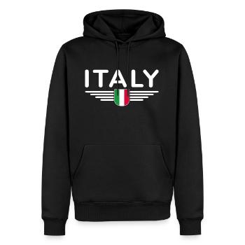 I Love Italy Tenue T-Shirt Design - Sweat à capuche Premium bio Homme - noir - Devant - Nico (187cm)