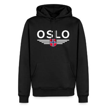 T-shirt Oslo pour les fans et les amoureux de la Norvège - Sweat à capuche Premium bio Homme - noir - Devant - Nico (187cm)