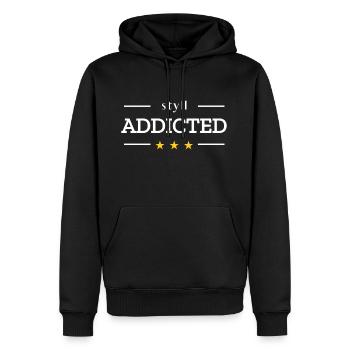 Styll addicted - Sweat à capuche Premium bio Homme - noir - Devant - Nico (187cm)