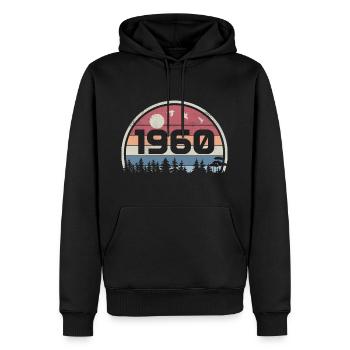65. Geburtstag 1960 Retro Geburtstagsfeier 1960 - Männer Premium Bio Hoodie - Schwarz - Vorne - Nico (187cm)