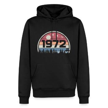 53e Anniversaire 1972 Fête Anniversaire 1972 Rétro - Sweat à capuche Premium bio Homme - noir - Devant - Nico (187cm)