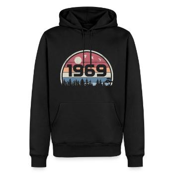 56e Anniversaire 1969 Fête Anniversaire 1969 Rétro - Sweat à capuche Premium bio Homme - noir - Devant - Nico (187cm)