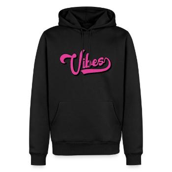 Vibes - Männer Premium Bio Hoodie - Schwarz - Vorne - Nico (187cm)