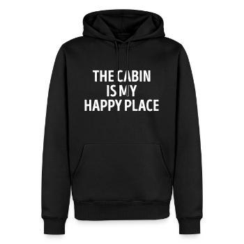 La cabane est mon endroit heureux à l’extérieur - Sweat à capuche Premium bio Homme - noir - Devant - Nico (187cm)
