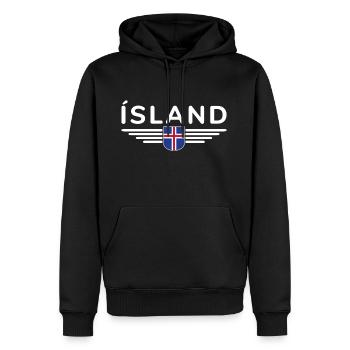 J’aime l’Islande Design T-Shirt Tenue - Sweat à capuche Premium bio Homme - noir - Devant - Nico (187cm)
