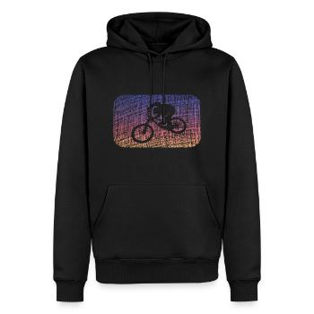 Biken - Männer Premium Bio Hoodie - Schwarz - Vorne - Nico (187cm)