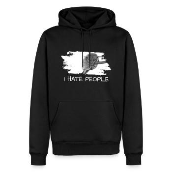Tarsier i hate people - Männer Premium Bio Hoodie - Schwarz - Vorne - Nico (187cm)