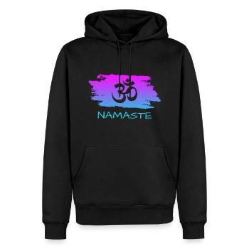 Yoga - Männer Premium Bio Hoodie - Schwarz - Vorne - Nico (187cm)