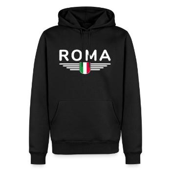 Rom Italien Fan Design T Shirt Outfit - Männer Premium Bio Hoodie - Schwarz - Vorne - Nico (187cm)