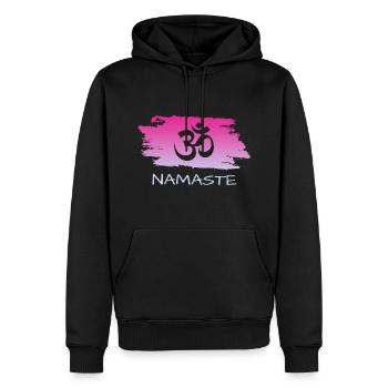 Namaste - Männer Premium Bio Hoodie - Schwarz - Vorne - Nico (187cm)