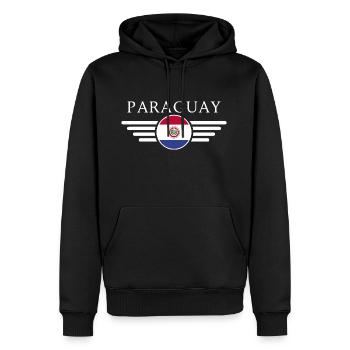 J’aime le Paraguay, T-shirt design de style élégance - Sweat à capuche Premium bio Homme - noir - Devant - Nico (187cm)