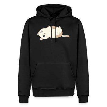 süße liegende Katze - Männer Premium Bio Hoodie - Schwarz - Vorne - Nico (187cm)