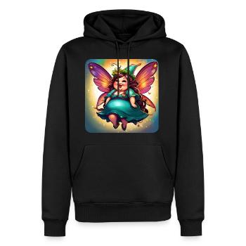 Niedliche dicke Fee mit Flügel - Männer Premium Bio Hoodie - Schwarz - Vorne - Nico (187cm)