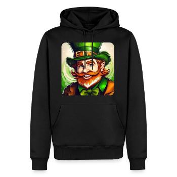 Saint Patricks Day Irish Kobold Leprechaun Wichtel - Männer Premium Bio Hoodie - Schwarz - Vorne - Nico (187cm)