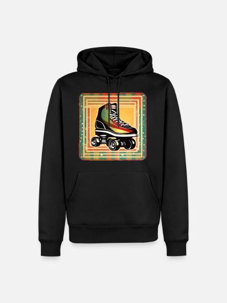 Cooler Disco Rollschuh Retro Style - Männer Premium Bio Hoodie - Schwarz