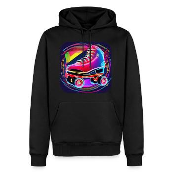 Patins à roulettes Disco colorés dans un style rétro - Sweat à capuche Premium bio Homme - noir - Devant - Nico (187cm)