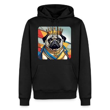 Carlin royal mignon avec couronne - Sweat à capuche Premium bio Homme - noir - Devant - Nico (187cm)