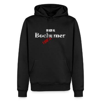 Original Bochumer 100% - Männer Premium Bio Hoodie - Schwarz - Vorne - Nico (187cm)