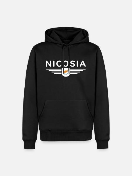 Nicosia Design – Capitale de Chypre - Sweat à capuche Premium bio Homme - noir