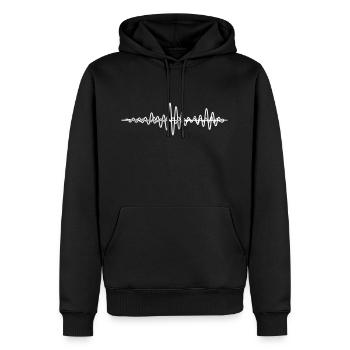 Musicwaves DJ Sound Vinyl Sound waves alpha beta - Männer Premium Bio Hoodie - Schwarz - Vorne - Nico (187cm)