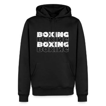 Boxing - Sport de combat Boxe Savate - Sweat à capuche Premium bio Homme - noir - Devant - Nico (187cm)