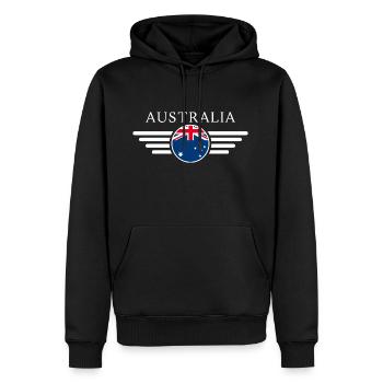 T-shirt design de style australien - Sweat à capuche Premium bio Homme - noir - Devant - Nico (187cm)