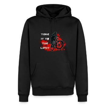 MOUNTAINBIKE - MTB - DOWNHILL - Fahrrad - Männer Premium Bio Hoodie - Schwarz - Vorne - Nico (187cm)