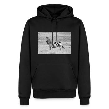 Zebra - Men’s Premium Organic Hoodie - black - Front - Nico (187cm)