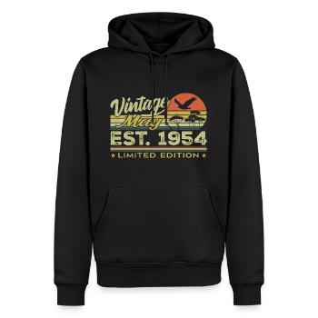 Geburtstag Mai 1954, geboren im Mai 1954 - Mai 1954 - Männer Premium Bio Hoodie - Schwarz - Vorne - Nico (187cm)
