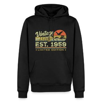 Geburtstag Mai 1959, geboren im Mai 1959 - Mai 1959 - Männer Premium Bio Hoodie - Schwarz - Vorne - Nico (187cm)