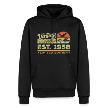 Geburtstag Mai 1958, geboren im Mai 1958 - Mai 1958 - Männer Premium Bio Hoodie - Schwarz - Vorne - Nico (187cm)