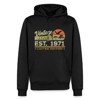 Geburtstag Mai 1971, geboren im Mai 1971 - Mai 1971 - Männer Premium Bio Hoodie - Schwarz - Vorne - Nico (187cm)