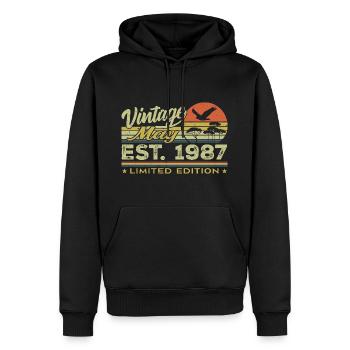 Geburtstag Mai 1987, geboren im Mai 1987 - Mai 1987 - Männer Premium Bio Hoodie - Schwarz - Vorne - Nico (187cm)