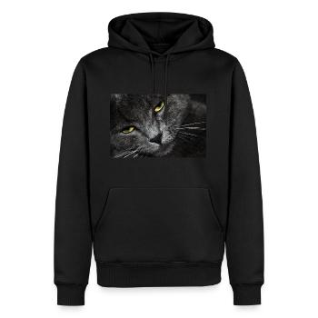 Katzenaugen - Männer Premium Bio Hoodie - Schwarz - Vorne - Nico (187cm)