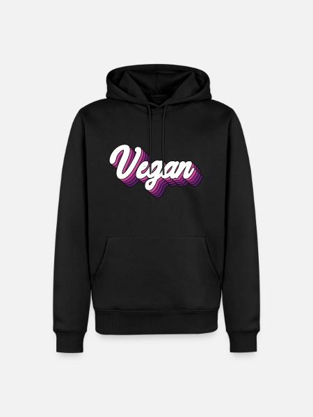 Vegan - Männer Premium Bio Hoodie - Schwarz
