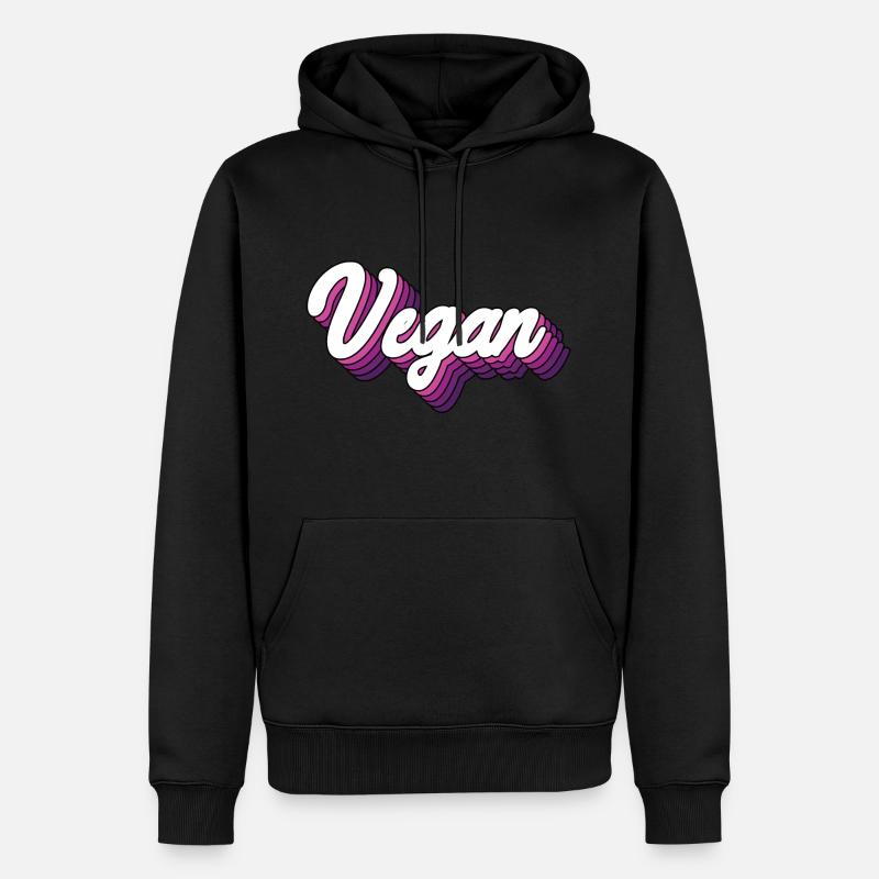 Végétalien - Sweat à capuche Premium bio Homme - noir
