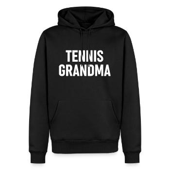 Mamie de tennis - Sweat à capuche Premium bio Homme - noir - Devant - Nico (187cm)