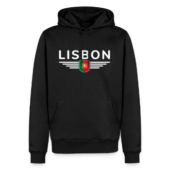 T-shirt de fan de Lisbonne pour les amoureux du Portugal - Sweat à capuche Premium bio Homme - noir - Devant - Nico (187cm)