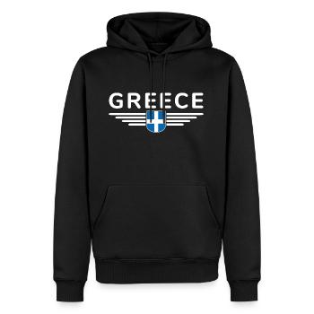 I Love Greece Fan, Tenue de T-Shirt Design - Sweat à capuche Premium bio Homme - noir - Devant - Nico (187cm)