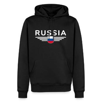 T-shirt Russie – Fierté et tradition - Sweat à capuche Premium bio Homme - noir - Devant - Nico (187cm)