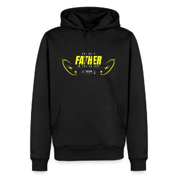 « Le meilleur père de la galaxie » - Cadeau de papa - Sweat à capuche Premium bio Homme - noir - Devant - Nico (187cm)