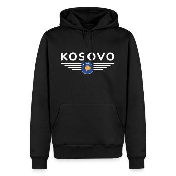 Kosovo Fan T-Shirt Design - Männer Premium Bio Hoodie - Schwarz - Vorne - Nico (187cm)