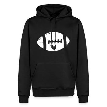 Rugby - Männer Premium Bio Hoodie - Schwarz - Vorne - Nico (187cm)