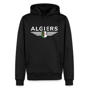 Algiers Design – Capital of Algeria - Men’s Premium Organic Hoodie - black - Front - Nico (187cm)
